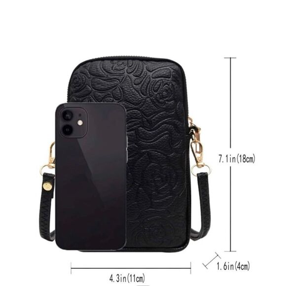 Floral Embossed Square Bag - Picture 5 of 5